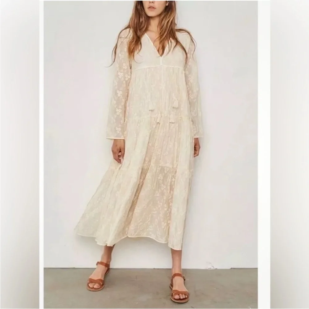maxi ivory embroidered dress 11 years Baltic Born Womens Eva Embroidered Maxi Dress | White + Gold